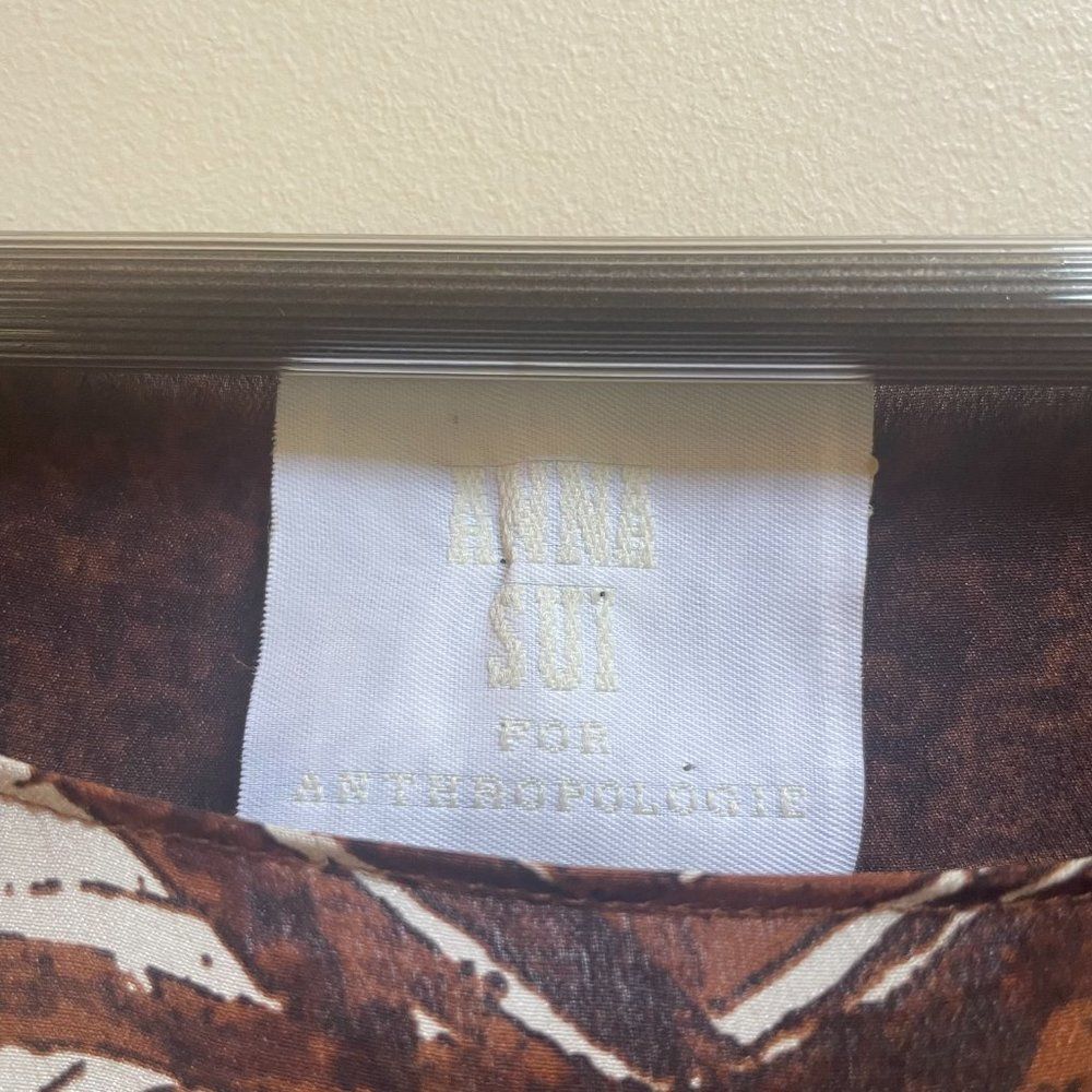 Anna Sui for Anthropologie Fish Print Silk Dress 4 - Picture 7 of 9